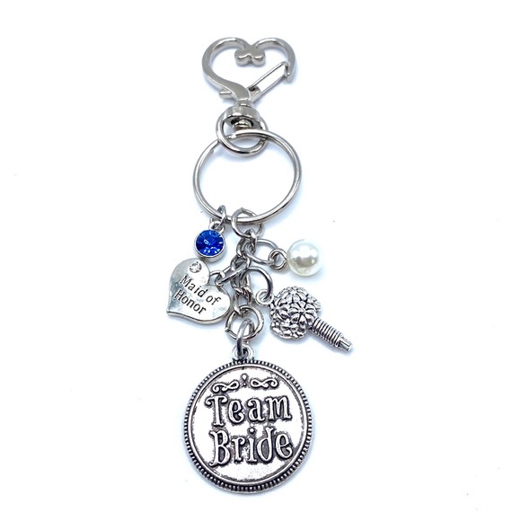 Maid Of Honor Keychain Bag Charm Team Bride - Picture 4 of 6